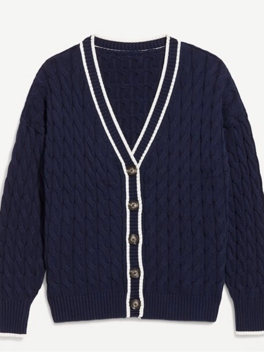 Old Navy Navy Cardigan with White Contrast Trim